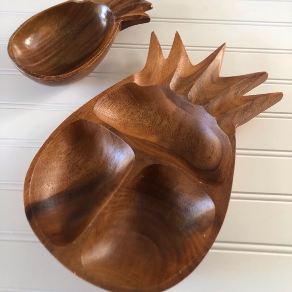 Vintage Accents Mid Century Modern Wooden Acacia Pineapple Bowl Monkey Pod Poshmark